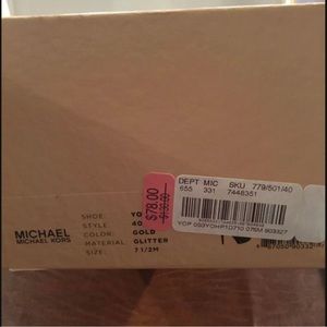 Michael Kors Gold Shimmery Peep Toe Pumps Size8  Wore only once at Ball